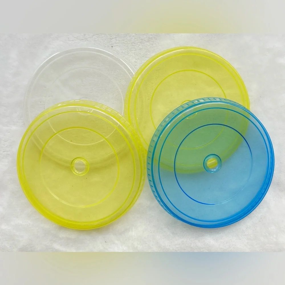 Set 4-2020 Starbucks Clear Green Plastic Reusable Cold Venti 24 Oz Cups & Lids